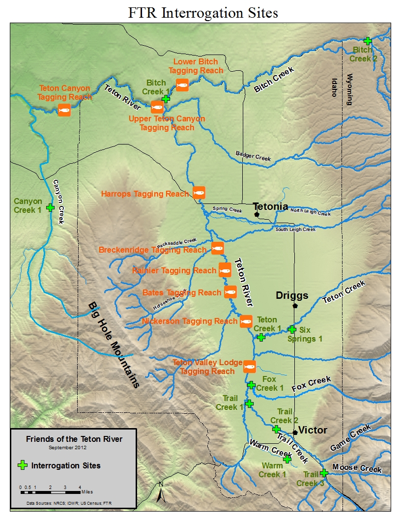 Teton Valley Idaho Map All Interrogation Sites 2014 - Friends Of The Teton River