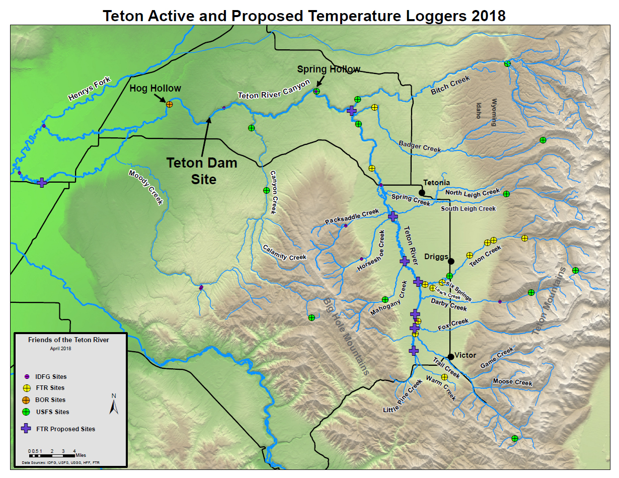 Teton Valley Idaho Map Teton Temp Loggers Map - Friends Of The Teton River